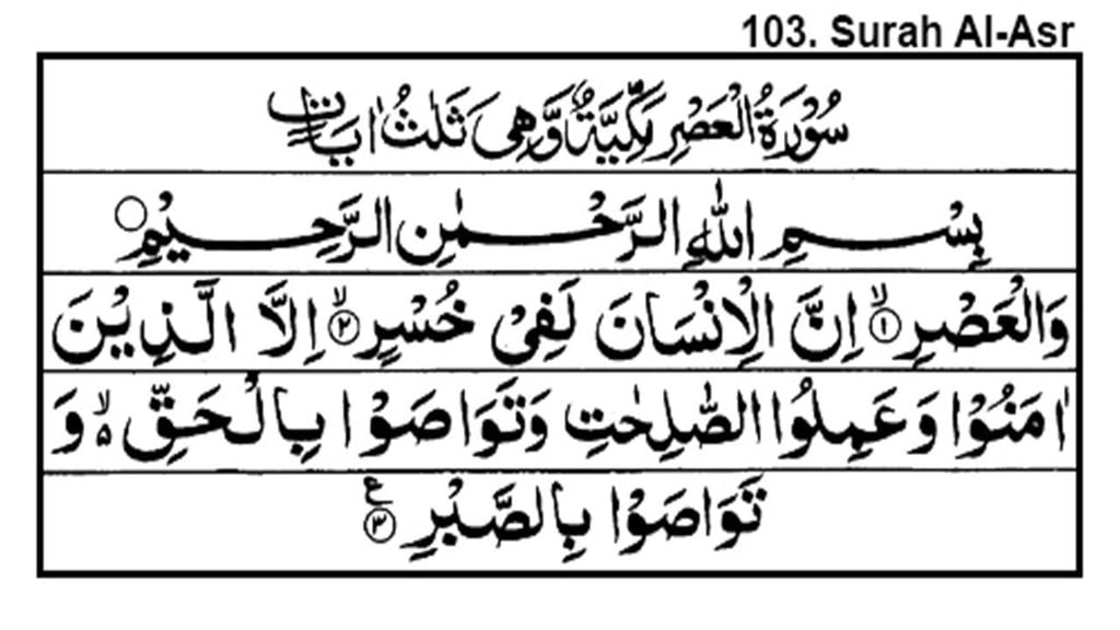 Virtues of Surah Asr Benefits (Chapter 103)