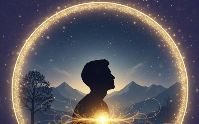 Person in meditation representing connection between human nature and Islamic spirituality