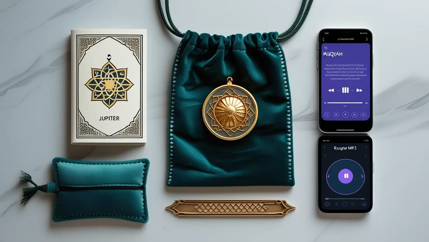 A detailed view of the Jupiter Talisman package contents.