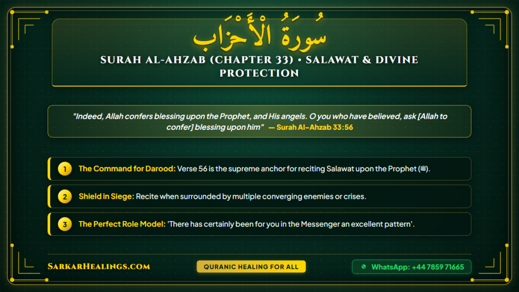 Surah Al-Ahzab Salawat Darood Sharif Prophet Role Model Protection Card | Sarkar Healings