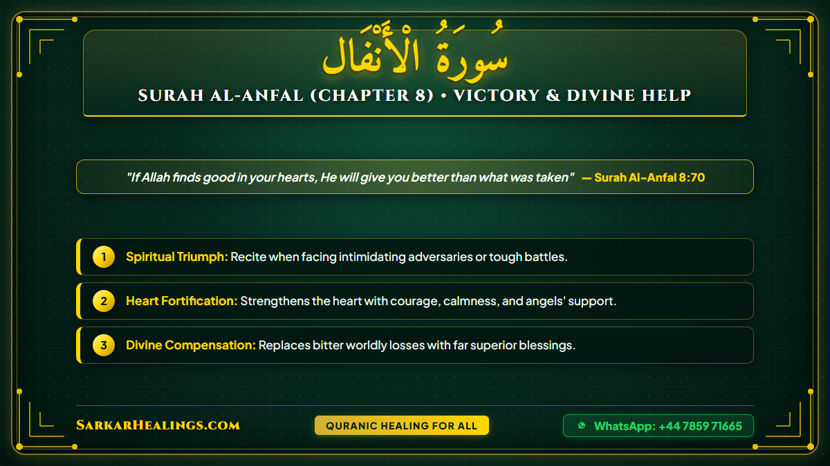 Surah Al-Anfal Victory Courage Divine Compensation Card | Sarkar Healings