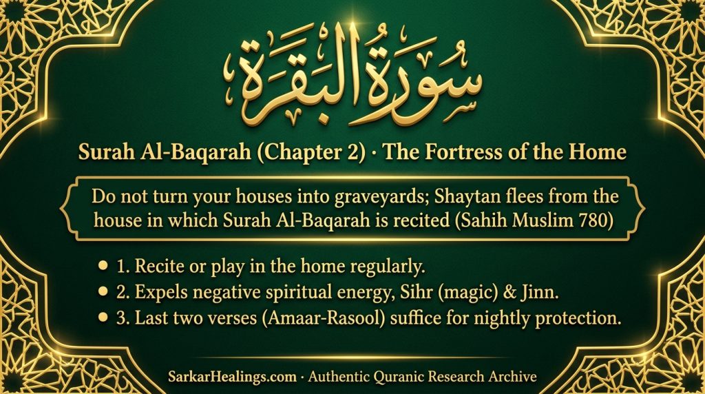 Surah Al-Baqarah Household Protection Expels Sihr & Shaytan Hadith Card | Sarkar Healings