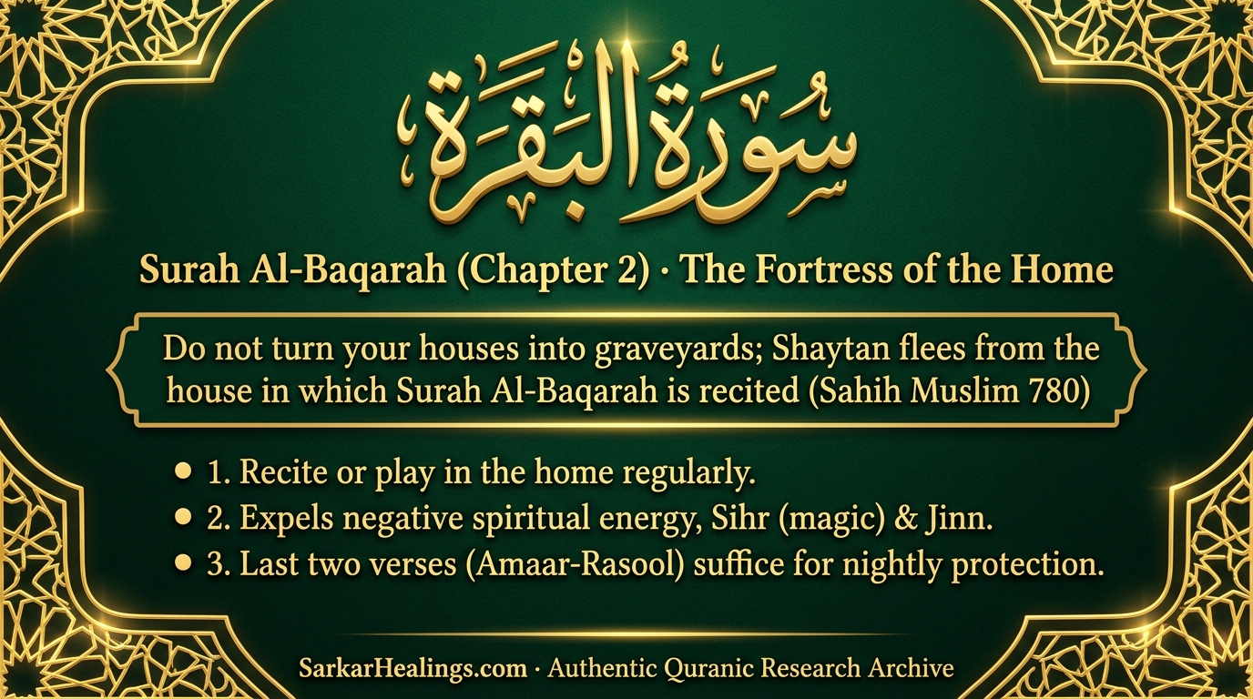 Surah Al-Baqarah Household Protection Expels Sihr & Shaytan Hadith Card | Sarkar Healings