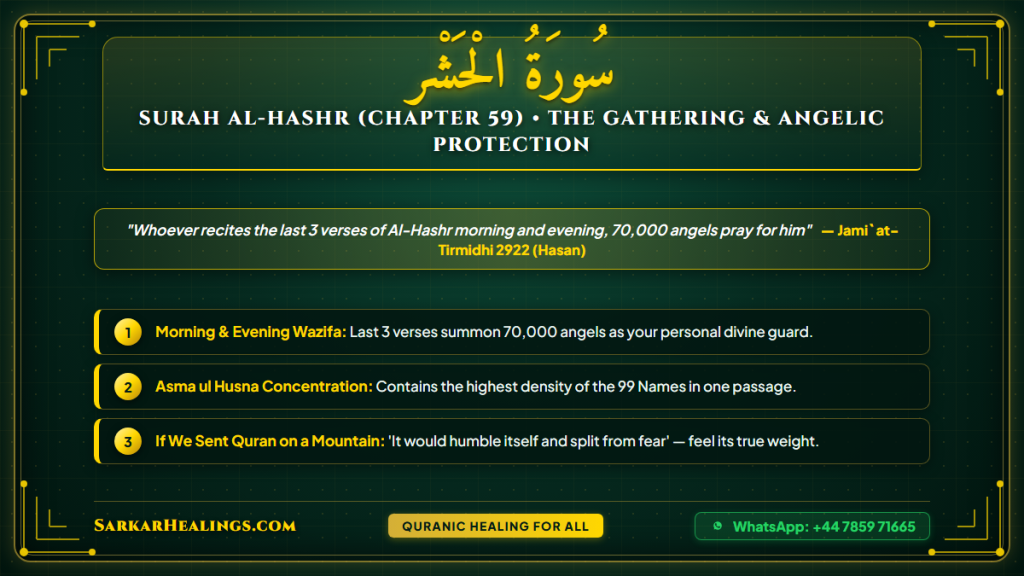 Surah Al-Hashr Last 3 Ayahs Morning Evening 70000 Angels Veil of Allah Card | Sarkar Healings