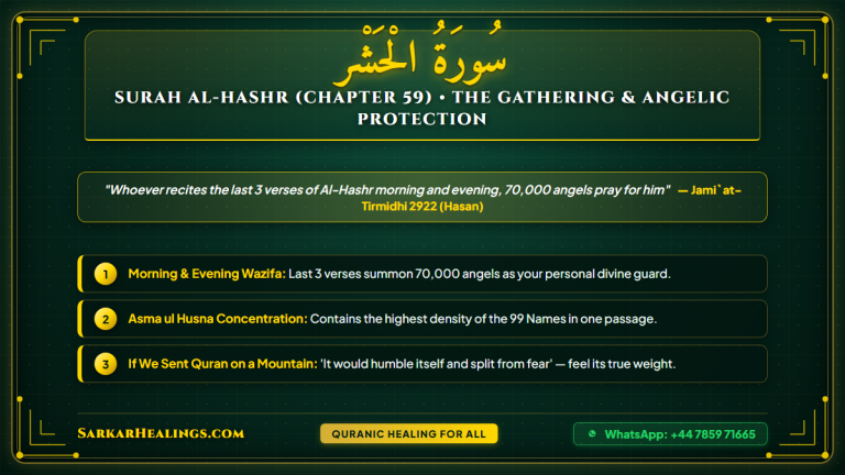 Surah Al-Hashr Last 3 Ayahs Morning Evening 70000 Angels Veil of Allah Card | Sarkar Healings