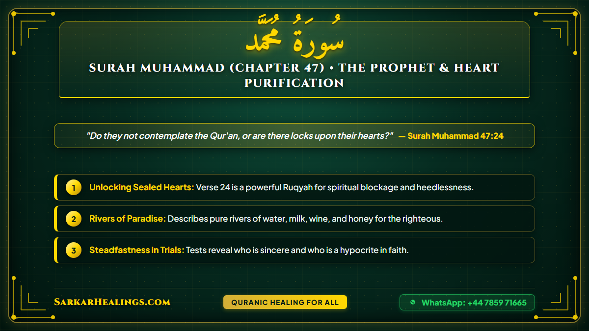 Surah Muhammad Heart Purification Victory Clear Spring Quran Card | Sarkar Healings