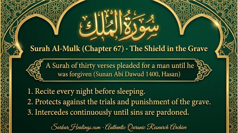 Surah Al-Mulk Hadith Virtues Grave Protection Daily Recitation Card | Sarkar Healings