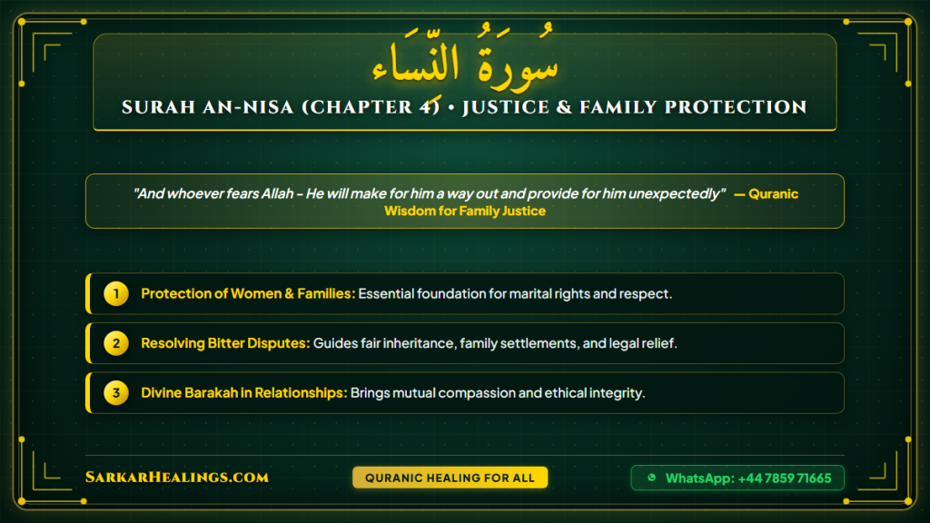 Surah An-Nisa Family Harmony Justice Protection Inheritance Card | Sarkar Healings