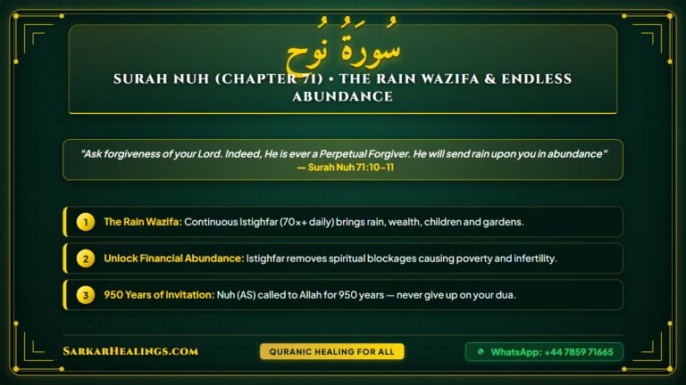 Surah Nuh Rainfall Wazifa Rizq Fertility Istighfar Abundance Card | Sarkar Healings