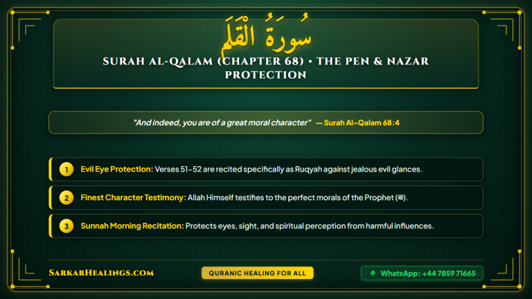 Surah Al-Qalam Evil Eye Protection Nazar Pen Character Noble Card | Sarkar Healings