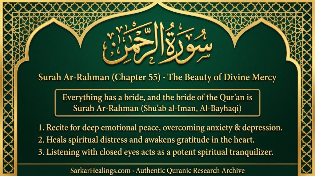 Surah Ar-Rahman Bride of Quran Healing Anxiety Emotional Shifa Card | Sarkar Healings