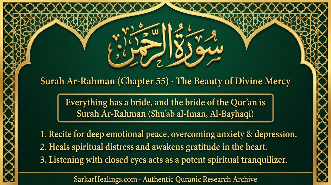 Surah Ar-Rahman Bride of Quran Healing Anxiety Emotional Shifa Card | Sarkar Healings