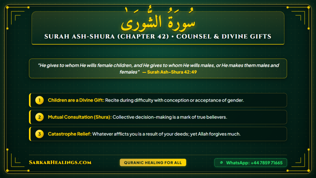 Surah Ash-Shura Righteous Offspring Children Mercy Shura Consultation Card | Sarkar Healings