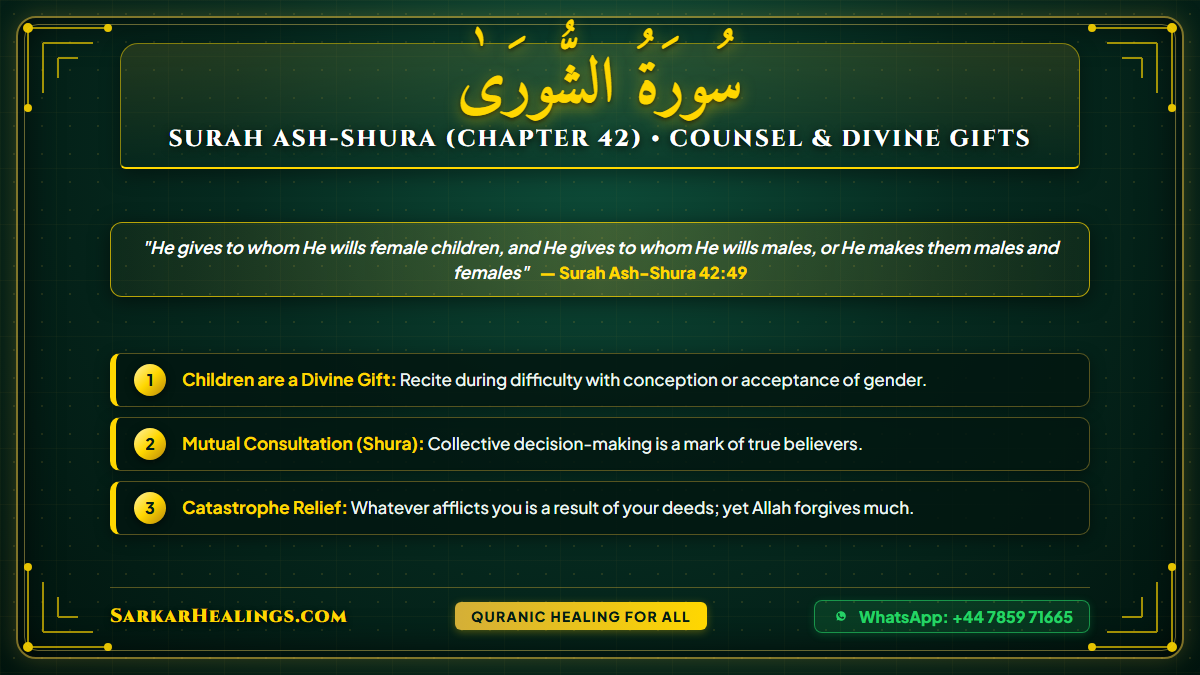 Surah Ash-Shura Righteous Offspring Children Mercy Shura Consultation Card | Sarkar Healings