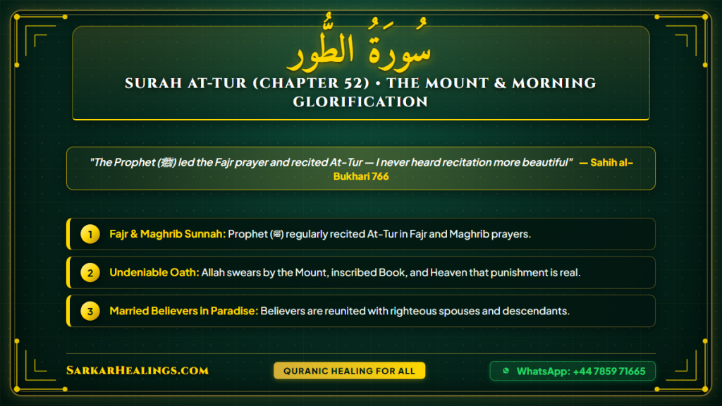Surah At-Tur Morning Dhikr Sunnah Fajr Mount Sinai Recitation Card | Sarkar Healings