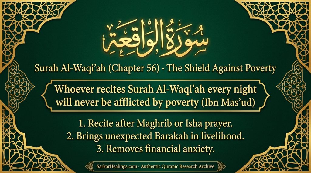 Surah Al-Waqi'ah Chapter 56 Hadith & Daily Recitation Benefits | Sarkar Healings