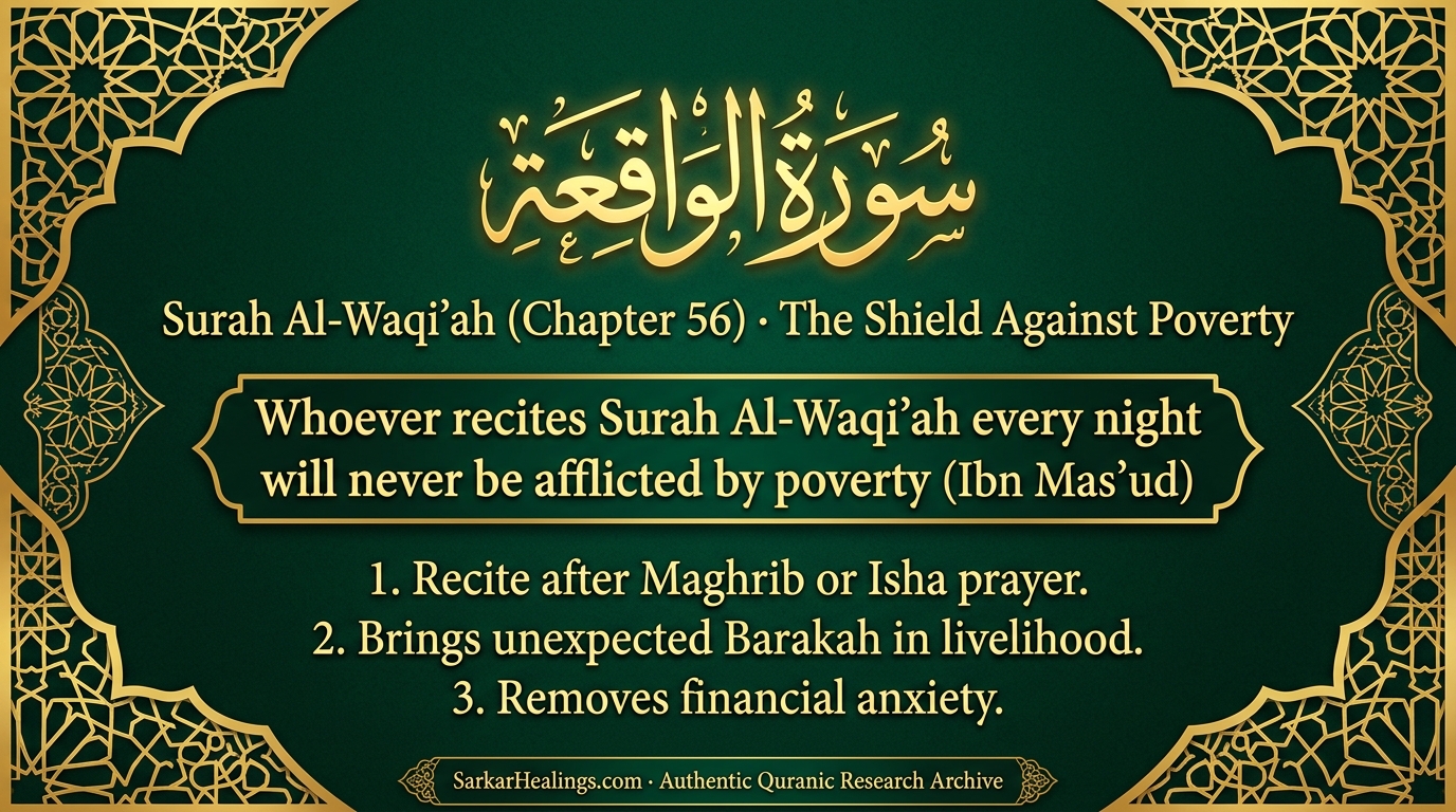 Surah Al-Waqi'ah Chapter 56 Hadith & Daily Recitation Benefits | Sarkar Healings