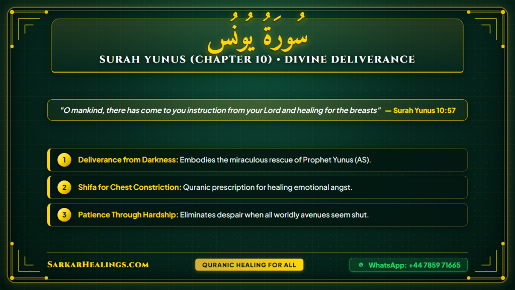 Surah Yunus Shifa Chest Constriction Deliverance from Darkness Card | Sarkar Healings