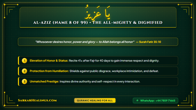 Ya Azizu Wazifa for Honor Respect Dignity Victory Protection Card | Sarkar Healings