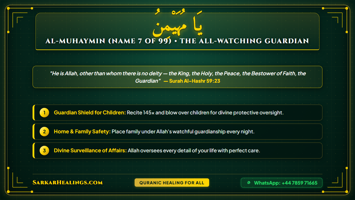 Ya Muhaymin Wazifa for Protection Children Safety Guardian Card | Sarkar Healings