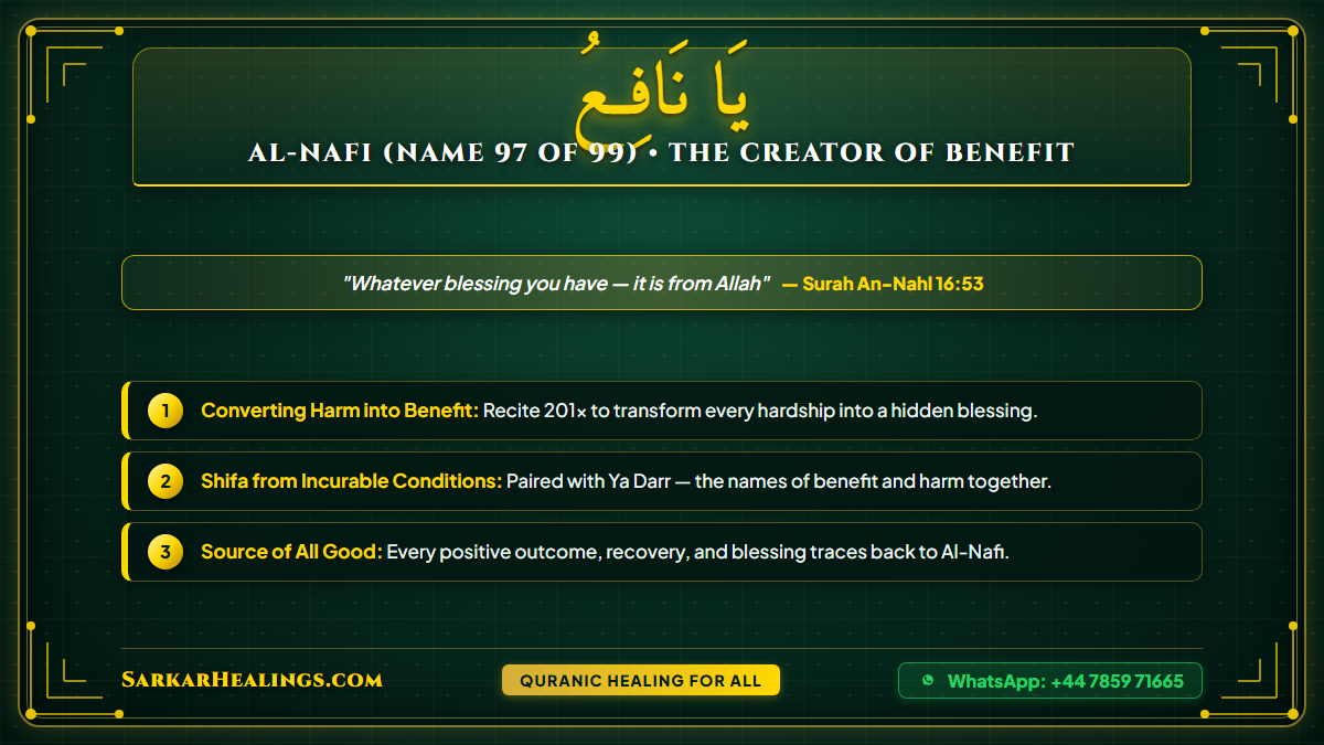 Ya Nafi Wazifa for Benefit Healing Harm Removal Shifa Card | Sarkar Healings