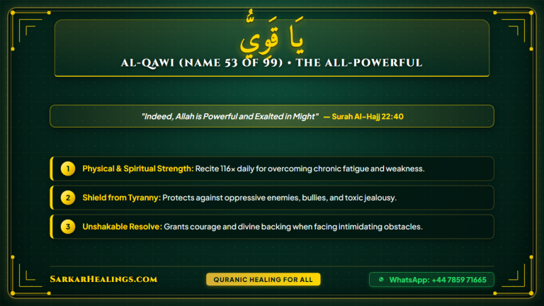 Ya Qawiyyu Wazifa for Strength Defeat Enemies Weakness Relief Card | Sarkar Healings