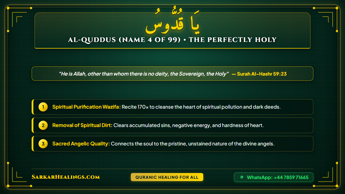 Ya Quddus Wazifa for Purification Purity Spiritual Cleansing Card | Sarkar Healings