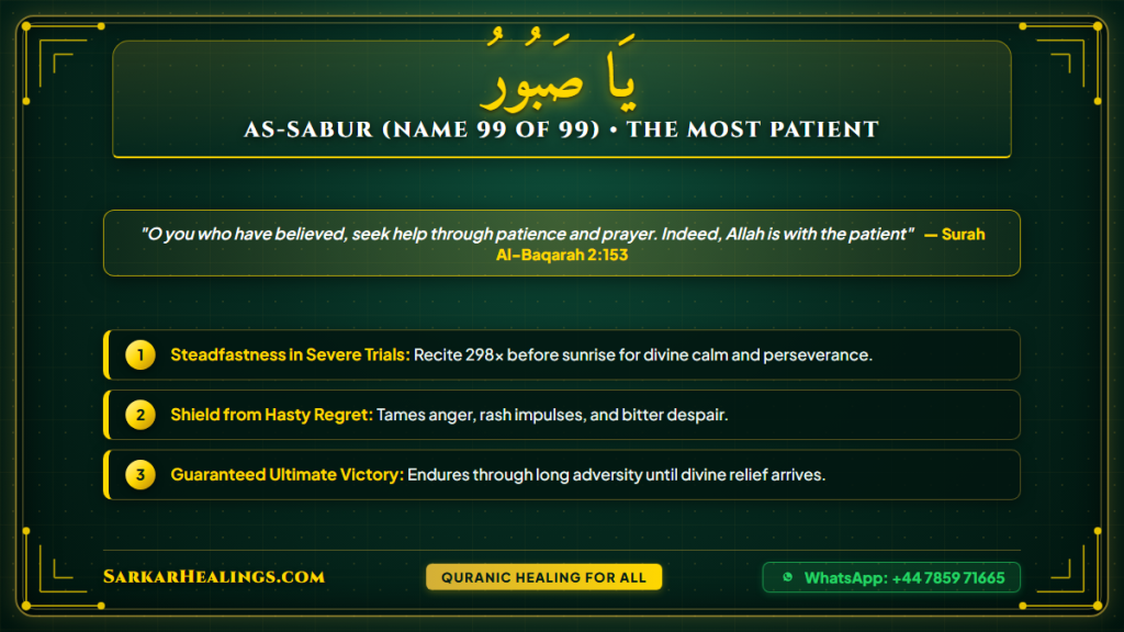 Ya Saburu Wazifa for Patience Overcoming Hardship Victory Card | Sarkar Healings