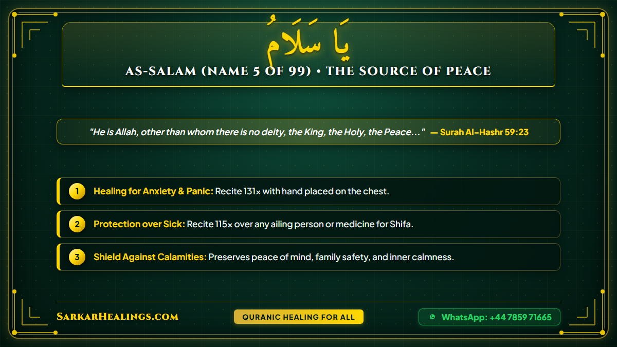 Ya Salamu Wazifa for Anxiety Shifa Peace Protection Card | Sarkar Healings